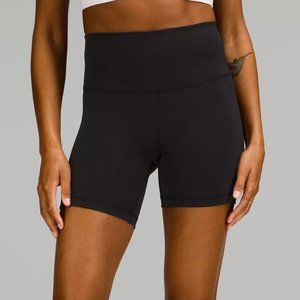 Lululemon Black Wunder Train 6" Biker Shorts